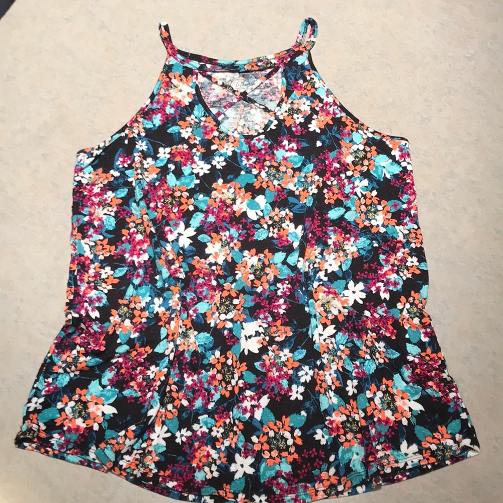 Maurices floral top with spaghetti straps Sz L